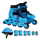 Patins In Line Azul Roller Infantil Ajustável 36-39