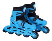 Patins In Line Azul Roller Infantil Ajustável Nº 38 Ao 41 - DM TOYS