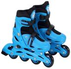 Patins In Line Azul Roller Infantil Ajustável Nº 38 Ao 41