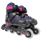 Patins In Line Infanto Juvenil Laser Preto/Rosa Nº 38 Ao 41