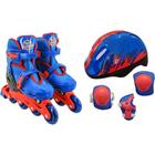 Patins Infantil Menino Menina Kit Segurança Completo 4 Rodas