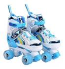 Patins Infantil Quad Ajustável + Rodas Em Led 