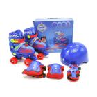 Patins Infantil Quad Com kit de Proteção Azul Tam 30 ao 33 P 1556 Unitoys