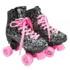 Patins Infantil Roller Estilo Clássico Rosa Meninas Top de Linha