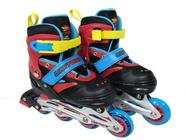 Patins Inline Infantil C/acessórios 33 Ao 37 Preto - Unitoys