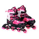 Patins Inline Radical Infantil Tamanho Ajustável Rosa Menina - Dm Toys