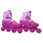 Patins Inline Roller De 4 Rodas Rosa Elite Tamanho:36/39