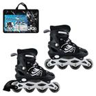 Patins Inline Roller Semi Profissional Ajustável Com 4 Rodas - Art Brink