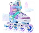 Patins Inline Roller Sport Infantil Ajustável C/ Leds Semiprofissional