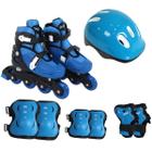 Patins Inline Rollers Ajustavel Masculino Com Kit Proteção M