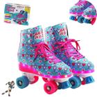 Patins Quad Infantil 4 Rodas com LED Menina Botas Confortáveis Tam. 35/36