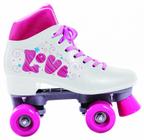 Patins Quad Love Classico 4 Rodas Branco Tamanho 36 - Bel