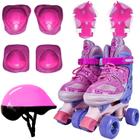 Patins Quad Semi Profissional 30-37 Com Acessórios De Proteção Roller Rosa Com Ajuste Para Crianças - Zippy Toys