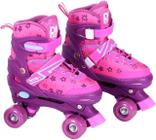 Patins Roller Ajustável Cadarço Rosa 34 ao 37 - Dm Toys 6547