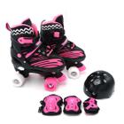 Patins Roller Com Kit De Proteção Infantil Numero 30 Ao 33