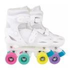 Patins Roller Infantil Regulavel Lazer Criança Jovem Esporte Color 4 Rodas Branco M (34-37) - Mor