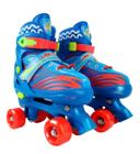 Patins Roller Quad Infantil 4 Rodas 30-33 + Kit De Proteção - UNITOYS