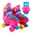 Patins Roller Quad Infantil Com Kit De Proteção 30 Ao 33 - UNITOYS