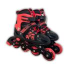 Patins Roller Rosa Infantil Rodinha c/ Led Ajustavel 34 37