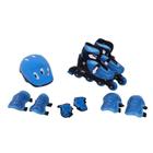 Patins Rollers Radical Ajustável Azul Tamanho G Kit completo com acessórios