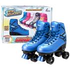 Patins Tradicional Quad Roller Retro Azul 31 Ao 42 - Fenix