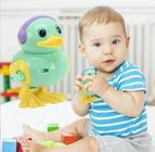 Pato com Fone de Ouvido Pula Pula a Corda Brinquedos Infantil Crianças Colorido Patinho Andar Desenho Animado Toys