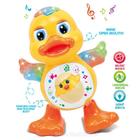 Pato Dançante Brinquedo Musical Anda Dança Mexe Com Luz e Som Duck Dancing Patinho