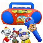 Patrulha Canina Karaoke Boom Box Com Microfone e Amplificador