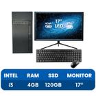 PC Computador completo i3/4GB/120GB + Monitor 17/kit