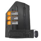 PC Computador CPU, Intel Core I5, 10400 10a Geração, 8gb Ddr4, Ssd 480gb, Windows 10, Preto, Kit Mouse e Teclado