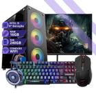 Pc Computador Gamer Completo Processador Ryzen 5 Memória 16gb SSD 480gb Placa Vídeo 4gb Fonte 500W Windows 11 Monitor 19"LED - Mrp Informatica