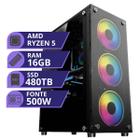 Pc Computador Gamer Processador AMD Ryzen 5 5600GT Memória 16gb SSD 480gb Fonte 500W Windows 11 - Mrp Informatica