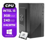 Pc Desktop Computador CPU Intel Core I5 / 8GB Memória RAM / Ssd 240GB home oficce