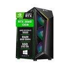 PC Gamer AMD Ryzen 5 5500 / RTX 3060 12GB / Memória 8GB DDR4 / SSD 240GB