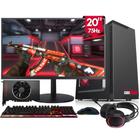 PC Gamer Completo 2Eletro Win - Intel Core i3, 8GB RAM, AMD Radeon RX 550 4GB, SSD 120GB, Monitor 20" 75HZ, Fonte 500W, Gabinete preto com 2 LED fans - PG2E-LED0103WI