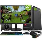PC Gamer Completo 2Eletro Win - Intel Core i7, 16GB RAM, NVIDIA Geforce GTX 4GB, SSD 480GB, Monitor 20" 75HZ, Fonte 500W, Gabinete preto com 2 LED fans - PG2E-LED0121WI