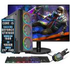 PC Gamer Completo 3green Join Intel Core i5 16GB RAM Placa de vídeo Geforce GTX 1660 Ti 6GB SSD 480GB Fonte 500W + Monitor 24" 75Hz 3GJ-044