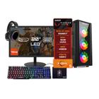 Pc Gamer Completo BluePC Amd Ryzen 5 5600gt 16gb Ddr4 Ssd 480gb Vega 7 Monitor 20" - Kit Gamer Teclado Mouse Headset 