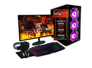 PC Gamer Completo Fácil AMD Ryzen 5 5600G 3.9Ghz Radeon Vega 7 16GB DDR4 HD 500GB Fonte 500w - Monitor 19" Kit Gamer