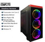 Pc Gamer Completo I5 8Gb 1Tb Monitor Placa De Video Monitor