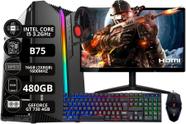 PC Gamer Completo Intel Core I5 16 GB 480 GB GT 730 4GB Monitor 20" e kit gamer - Option Soluções