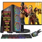 PC Gamer Completo Intel Core i7 16GB Geforce GTX 4GB SSD 512GB Monitor 20" 75Hz Fonte 500W