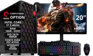 Pc Gamer Completo Intel I7 3.4ghz 16gb Ssd 480gb 500w com Monitor 20" e kit Gamer