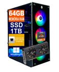 Pc Gamer Computador Cpu Ryzen 7 5700X / SSD 1TB M2 NVME / 64gb Memória Ram DDR4 / Rtx 3060 12gb - Tech Power Shop