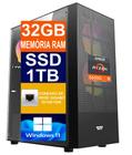 Pc Gamer Cpu Ryzen 5 5600G / SSD 1TB M.2 NVMe / 32GB Memória Ram DDR4 / Fonte 700W - Windows 11