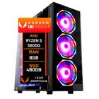 PC Gamer Fácil Amd ryzen 5 5600G Radeon Vega 7 Graphics 8GB DDR4 3000Mhz SSD 480GB - Fonte 500w