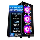 PC Gamer Fácil Intel Core i5 10400f (Décima geração) 16GB DDR4 3000MHz GTX 1650 4GB SSD 240GB Fonte 500W