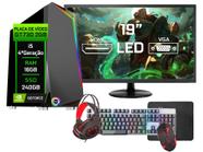 PC Gamer Fácil Intel core i5 (4ª geração) 16GB Geforce 2gb SSD 240GB Monitor 19" - Kit Gamer Teclado Mouse Headset