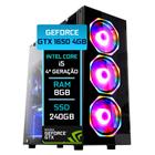 PC Gamer Fácil Intel core i5 (4ª geração) 8GB GTX 1650 4gb SSD 240GB - Fonte 500w
