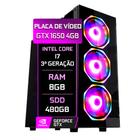 PC Gamer Fácil Intel Core i7 3ª Geração 8GB Geforce GTX 1650 4GB SSD 480GB Fonte 500W